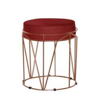 Puff Babu Bronze Veludo Vermelho