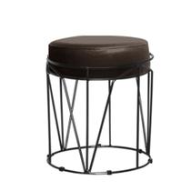 Puff Babu Preta Tecido Sintético Marrom