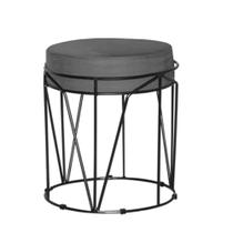 Puff Babu Preta Veludo Cinza