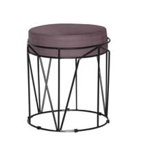 Puff Babu Preta Veludo Rose