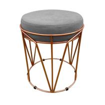 Puff Babu Suede Base Cobre Drossi Grafite