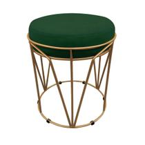 Puff Babu Suede Verde Base Dourado Puff Babu Suede Verde Base Dourado