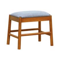 Puff Baixo Amber Madeira Maciça - Amêndoa Assento Estofado Linho Cinza Mescla Impermeável Puff Baixo Amber Madeira Maciça - Amêndoa Assento Estofado Linho Cinza Mescla Impermeável