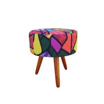 Puff Bali Decorativo Estampa Romero Brito 1 - Navega Móveis