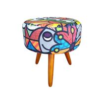 Puff Bali Decorativo Estampa Romero Brito - Navega Móveis