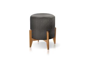 Puff Banco Banqueta Nina Linho Preto Puff Banco Banqueta Nina Linho Preto