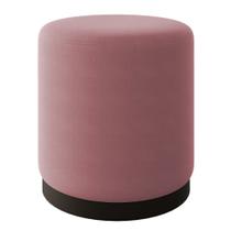 Puff Banco Decorativo Orgânico Living Redondo Marí 41x46cm Veludo Rosê - Desk Design Puff Banco Decorativo Orgânico Living Redondo Marí 41x46cm Veludo Rosê - Desk Design
