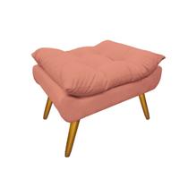 Puff Banco Estofado Decorativo Para Quarto Closet Karen Suede Coral - DL Decor