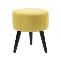 Puff Banco Luca em Tecido Suede - Amarelo Puff Banco Luca em Tecido Suede - Amarelo