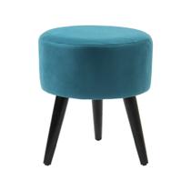 Puff Banco Luca em Tecido Suede - Azul Turquesa Puff Banco Luca em Tecido Suede - Azul Turquesa