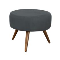 Puff Banco Para Sala Pé Palito Cores Suede Veludo Cinza Puff Banco Para Sala Pé Palito Cores Suede Veludo Cinza