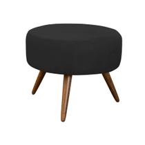 Puff Banco Para Sala Pé Palito Cores Suede Veludo Preto Puff Banco Para Sala Pé Palito Cores Suede Veludo Preto