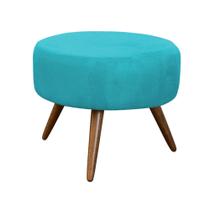 Puff Banco Para Sala Pé Palito Cores Suede Veludo Turquesa Puff Banco Para Sala Pé Palito Cores Suede Veludo Turquesa