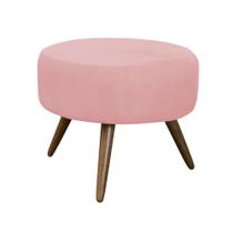 Puff Banco Para Sala Pé Palito Suede Rose