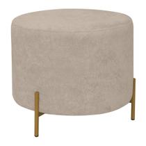 Puff Banco Redondo Orgânico Pé de Ferro Grécia 45x45 Bouclê