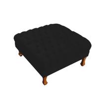 Puff Banco Retrô Luis Xv Capitonê 40 x 70 x 70cm Quarto Closet Suede Preto - DL DECOR