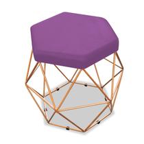 Puff Banqueta Banqueta Bruna Decorativo Aramado Hexagono Bronze material sintético Roxo - KDAcanto Móveis