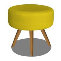 Puff Banqueta Banqueta Sofia Decorativo material sintético Amarelo - DAMAFFÊ MÓVEIS