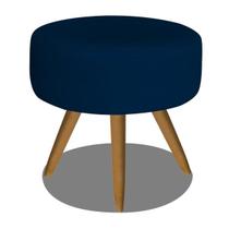 Puff Banqueta Banqueta Sofia Decorativo Suede Azul Marinho - DAMAFFÊ MÓVEIS