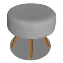 Puff Banqueta Banqueta Sofia Decorativo Suede Cinza - KDAcanto Móveis