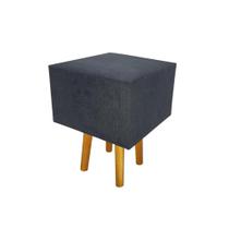Puff Banqueta Banquinho Decorativo Suede Veludo Sala Quadrado Pé Palito Cores Variadas 30x45cm