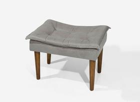 Puff banqueta c/pillow pés palito retro retangular penteadeira cor cinza