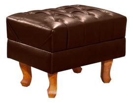 Puff Banqueta Chesterfield Elisabeth Courano Marrom Café Puff Banqueta Chesterfield Elisabeth Courano Marrom Café