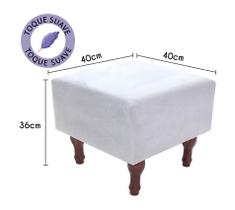 Puff Banqueta com Espuma 40x40cm Decorativo Quadrado Pés Madeira