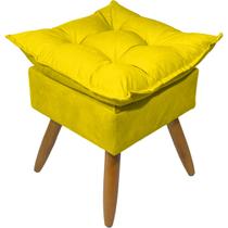 Puff Banqueta de Sala Para Quarto Penteadeira Sala de Estar Quadrado Alice Suede Pés Palito