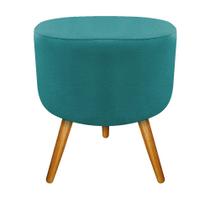 Puff Banqueta Decorativa Carol Palito Mel Sala de Estar Quarto Suede Azul Turquesa - KDAcanto Móveis