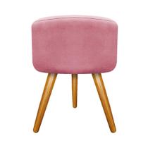 Puff Banqueta Decorativa Carol Palito Mel Sala de Estar Quarto Suede Rosa Bebê - DAMAFFÊ MÓVEIS