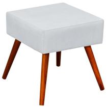 Puff Banqueta Decorativa com Pés Palito Lívia Sintético Branco - Lyam Decor Puff Banqueta Decorativa com Pés Palito Lívia Sintético Branco - Lyam Decor
