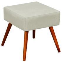 Puff Banqueta Decorativa com Pés Palito Lívia Suede Bege - Lyam Decor Puff Banqueta Decorativa com Pés Palito Lívia Suede Bege - Lyam Decor