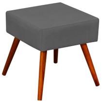 Puff Banqueta Decorativa com Pés Palito Lívia Suede Cinza - Lyam Decor Puff Banqueta Decorativa com Pés Palito Lívia Suede Cinza - Lyam Decor