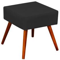Puff Banqueta Decorativa com Pés Palito Lívia Suede Preto - Lyam Decor Puff Banqueta Decorativa com Pés Palito Lívia Suede Preto - Lyam Decor