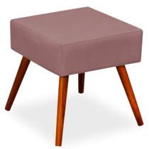 Puff Banqueta Decorativa com Pés Palito Lívia Suede Rosê - Lyam Decor Puff Banqueta Decorativa com Pés Palito Lívia Suede Rosê - Lyam Decor