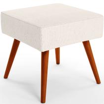 Puff Banqueta Decorativa Com Pés Palito Lívia W01 Linho Cru - Lyam Decor Puff Banqueta Decorativa Com Pés Palito Lívia W01 Linho Cru - Lyam Decor