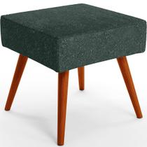 Puff Banqueta Decorativa Com Pés Palito Lívia W01 Linho Verde Musgo - Lyam Decor