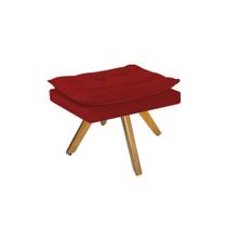Puff Banqueta Decorativa Fenzzi Base Giratória de Madeira Suede Vermelho - DAMAFFÊ MÓVEIS