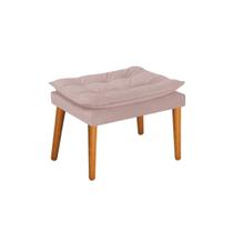 Puff Banqueta Decorativa Fenzzi Palito Mel Sala de Estar Recepção Suede Rosê - DAMAFFÊ MÓVEIS