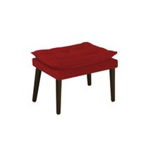 Puff Banqueta Decorativa Fenzzi Palito Tabaco Sala de Estar Recepção Suede Vermelho - DAMAFFÊ MÓVEIS