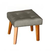 Puff Banqueta Decorativa Glamour Dubai Com Pés Quadrado Capuccino