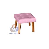 Puff Banqueta Decorativa Glamour Dubai Com Pés Quadrado