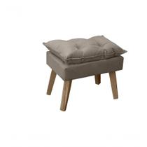 Puff Banqueta Decorativa Glamour Opala Com Pés Quadrado Capuccino Puff Banqueta Decorativa Glamour Opala Com Pés Quadrado Capuccino