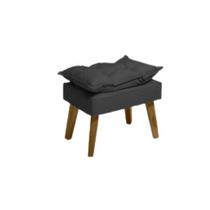 Puff Banqueta Decorativa Glamour Opala Com Pés Quadrado Preto Puff Banqueta Decorativa Glamour Opala Com Pés Quadrado Preto