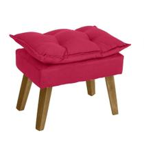 Puff Banqueta Decorativa Glamour Opala Com Pés Quadrado Vermelho Puff Banqueta Decorativa Glamour Opala Com Pés Quadrado Vermelho