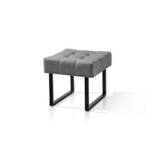 Puff Banqueta decorativo banco Cinza C/ Pés De Ferro Penteadeira /quarto/sala Puff Banqueta decorativo banco Cinza C/ Pés De Ferro Penteadeira /quarto/sala