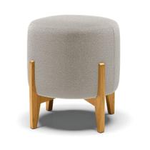Puff Banqueta Decorativo Base Madeira Stella Bouclê Cinza P01 - D'rossi Puff Banqueta Decorativo Base Madeira Stella Bouclê Cinza P01 - D'rossi
