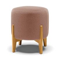 Puff Banqueta Decorativo Base Madeira Stella Bouclê Rosê P01 - D'rossi Puff Banqueta Decorativo Base Madeira Stella Bouclê Rosê P01 - D'rossi