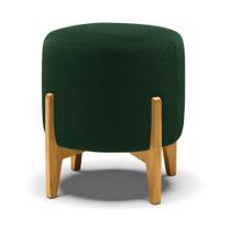 Puff Banqueta Decorativo Base Madeira Stella Bouclê Verde D03 - D'Rossi Puff Banqueta Decorativo Base Madeira Stella Bouclê Verde D03 - D'Rossi